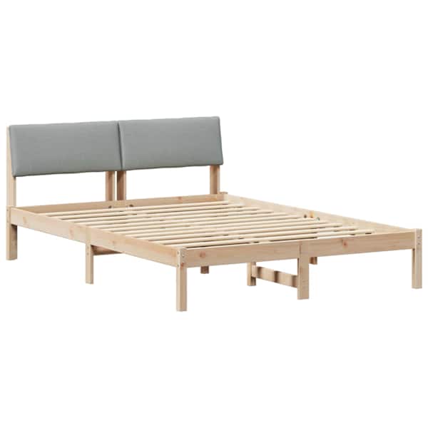 vidaXL Beti raam peaga Pruun ja helehall 160 x 200 cm M&auml;nnipuit