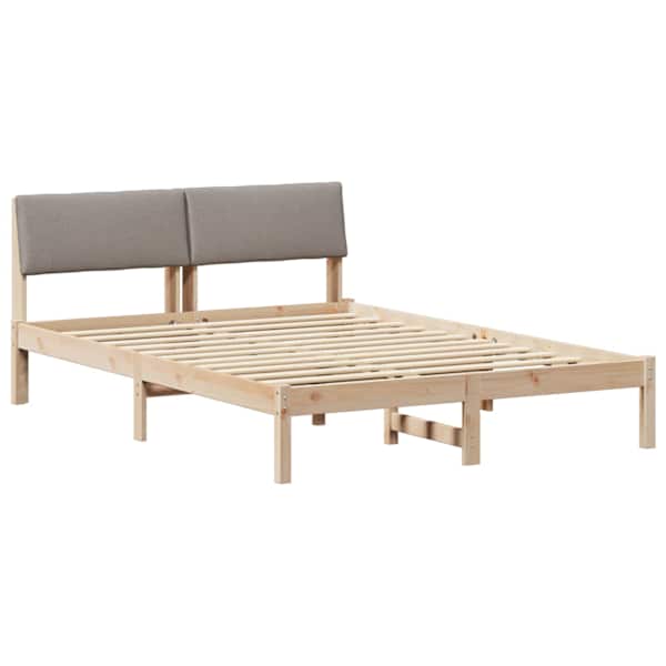 vidaXL Beti raam peaga Pruun ja taupe 160 x 200 cm M&auml;nnipuit
