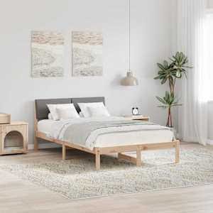 Rám postele Hnědá a taupe 120 x 200 cm Masivní borovicové dřevo - obrázek 1
