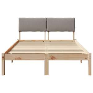 Rám postele Hnědá a taupe 120 x 190 cm Masivní borovicové dřevo - obrázek 5