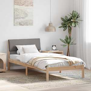 Rám postele Hnědá a taupe 100 x 200 cm Masivní borovicové dřevo - obrázek 1
