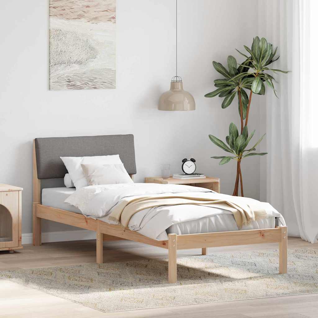 vidaXL Bettgestell Braun und Taupe 80 x 200 cm Massivholz Kiefer