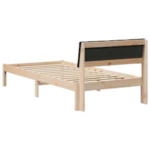 Rám postele Hnědo-černá 90 x 190 cm Masivní borovicové dřevo - obrázek 7