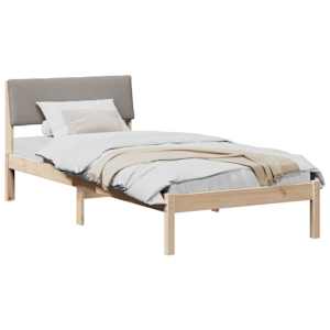 Rám postele Hnědá a taupe 90 x 190 cm Masivní borovicové dřevo - obrázek 3