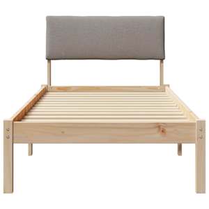 Rám postele Hnědá a taupe 75 x 190 cm Masivní borovicové dřevo - obrázek 5