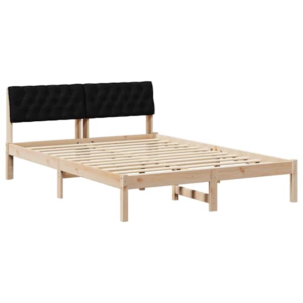 vidaXL Beti raam peaga Pruun ja must 160 x 200 cm M&auml;nnipuit
