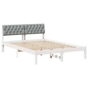 Rám postele s čelo Bílá a světle šedá 120 x 200 cm - obrázek 2