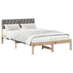 Rám postele Hnědá a taupe 120 x 190 cm Masivní borovicové dřevo - obrázek 3