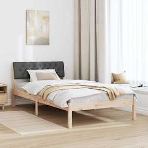 Rám postele s čelo hnědá a tmavě šedá 100 x 200 cm - obrázek 4