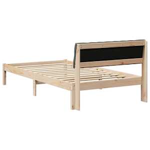 Rám postele s čelo hnědá a tmavě šedá 100 x 200 cm - obrázek 7