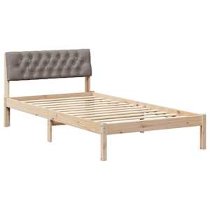 Rám postele Hnědá a taupe 100 x 200 cm Masivní borovicové dřevo - obrázek 2