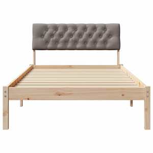 Rám postele Hnědá a taupe 100 x 200 cm Masivní borovicové dřevo - obrázek 5