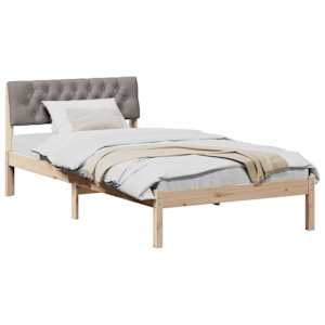 Rám postele Hnědá a taupe 100 x 200 cm Masivní borovicové dřevo - obrázek 3