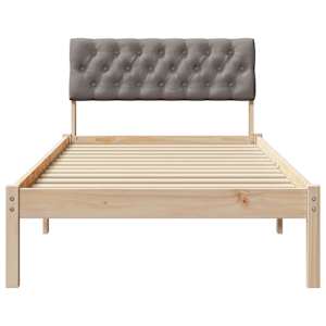 Rám postele Hnědá a taupe 90 x 200 cm Masivní borovicové dřevo - obrázek 5