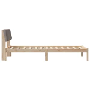 Rám postele Hnědá a taupe 90 x 200 cm Masivní borovicové dřevo - obrázek 6