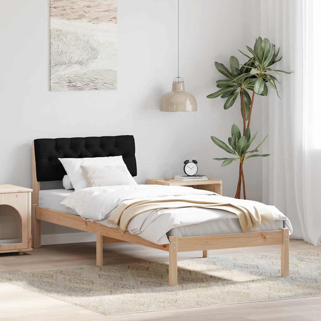 vidaXL Bettgestell Braun und Schwarz 75 x 190 cm Massivholz Kiefer