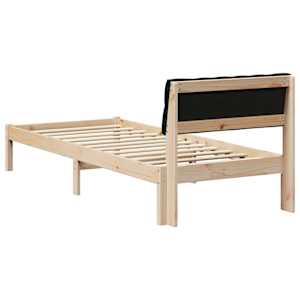 Rám postele Hnědo-černá 75 x 190 cm Masivní borovicové dřevo - obrázek 7