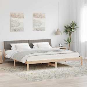 Rám postele Hnědá a taupe 160 x 200 cm Masivní borovicové dřevo - obrázek 1