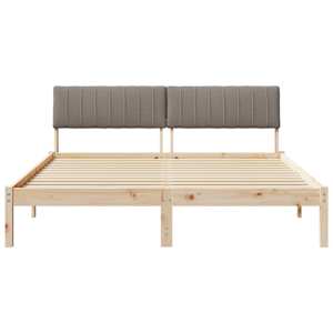 Rám postele Hnědá a taupe 160 x 200 cm Masivní borovicové dřevo - obrázek 5