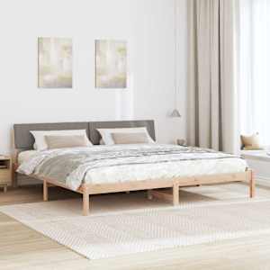 Rám postele Hnědá a taupe 150 x 200 cm Masivní borovicové dřevo - obrázek 4