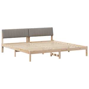Rám postele Hnědá a taupe 150 x 200 cm Masivní borovicové dřevo - obrázek 2