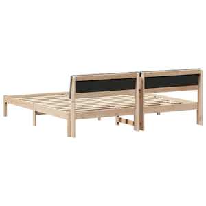 Rám postele Hnědá a taupe 150 x 200 cm Masivní borovicové dřevo - obrázek 7