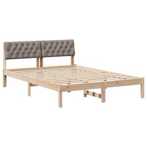 Rám postele Hnědá a taupe 140 x 200 cm Masivní borovicové dřevo - obrázek 2