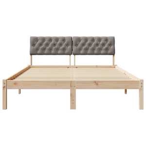 Rám postele Hnědá a taupe 140 x 200 cm Masivní borovicové dřevo - obrázek 5