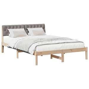 Rám postele Hnědá a taupe 140 x 200 cm Masivní borovicové dřevo - obrázek 3