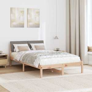 Rám postele Hnědá a taupe 120 x 200 cm Masivní borovicové dřevo - obrázek 4
