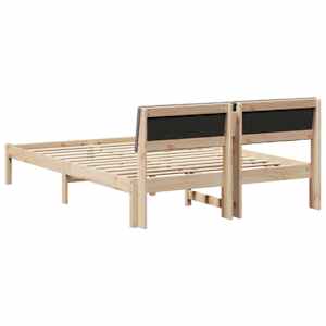Rám postele Hnědá a taupe 140 x 190 cm Masivní borovicové dřevo - obrázek 7