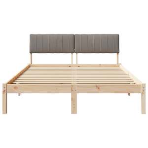 Rám postele Hnědá a taupe 140 x 190 cm Masivní borovicové dřevo - obrázek 5
