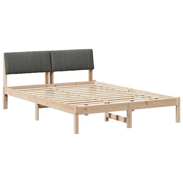 vidaXL Beti raam peaga pruun ja tumehall 135 x 190 cm M&auml;nnipuit