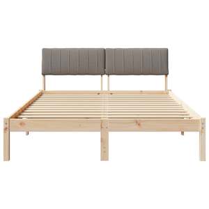 Rám postele Hnědá a taupe 135 x 190 cm Masivní borovicové dřevo - obrázek 5