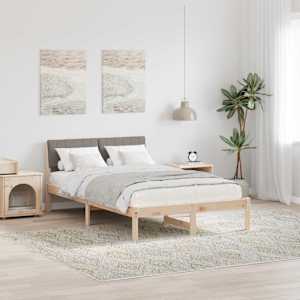 Rám postele Hnědá a taupe 120 x 190 cm Masivní borovicové dřevo - obrázek 1