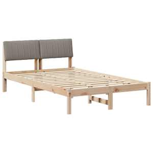 Rám postele Hnědá a taupe 120 x 190 cm Masivní borovicové dřevo - obrázek 2