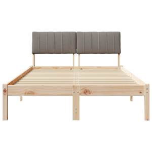 Rám postele Hnědá a taupe 120 x 190 cm Masivní borovicové dřevo - obrázek 5