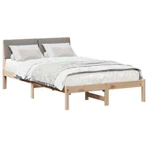 Rám postele Hnědá a taupe 120 x 190 cm Masivní borovicové dřevo - obrázek 3