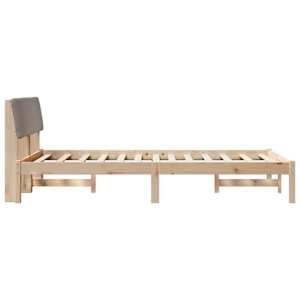 Rám postele Hnědá a taupe 120 x 190 cm Masivní borovicové dřevo - obrázek 6
