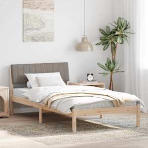 Rám postele Hnědá a taupe 100 x 200 cm Masivní borovicové dřevo - obrázek 1