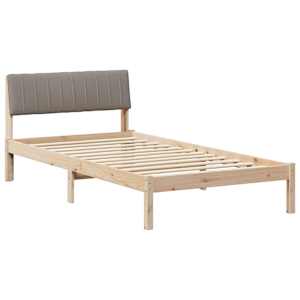 Rám postele Hnědá a taupe 100 x 200 cm Masivní borovicové dřevo - obrázek 2