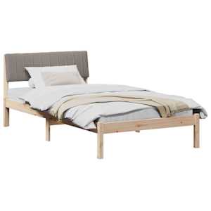 Rám postele Hnědá a taupe 100 x 200 cm Masivní borovicové dřevo - obrázek 3