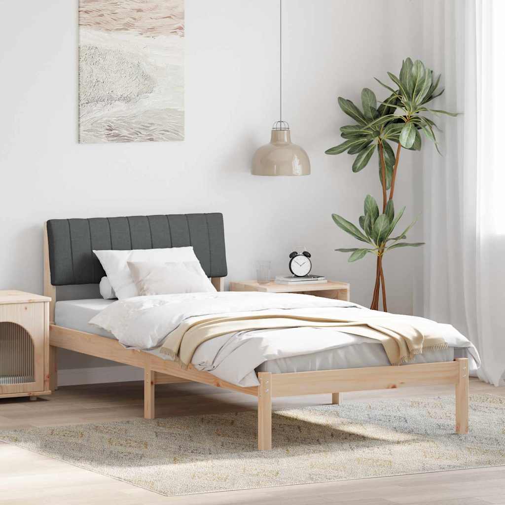 vidaXL Bettgestell Braun und Dunkelgrau 90 x 200 cm Massivholz Kiefer