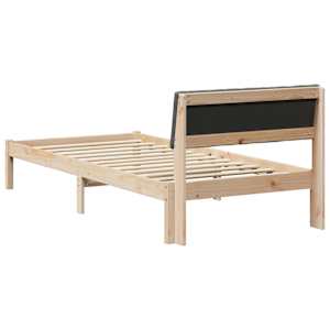 Rám postele s čelo hnědá a tmavě šedá 90 x 200 cm - obrázek 7