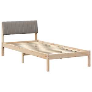Rám postele Hnědá a taupe 90 x 200 cm Masivní borovicové dřevo - obrázek 2