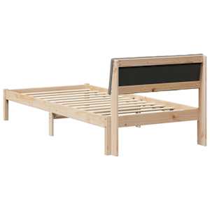 Rám postele Hnědá a taupe 90 x 200 cm Masivní borovicové dřevo - obrázek 7