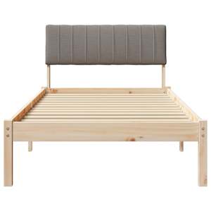 Rám postele Hnědá a taupe 90 x 200 cm Masivní borovicové dřevo - obrázek 5