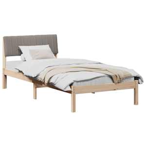 Rám postele Hnědá a taupe 90 x 200 cm Masivní borovicové dřevo - obrázek 3