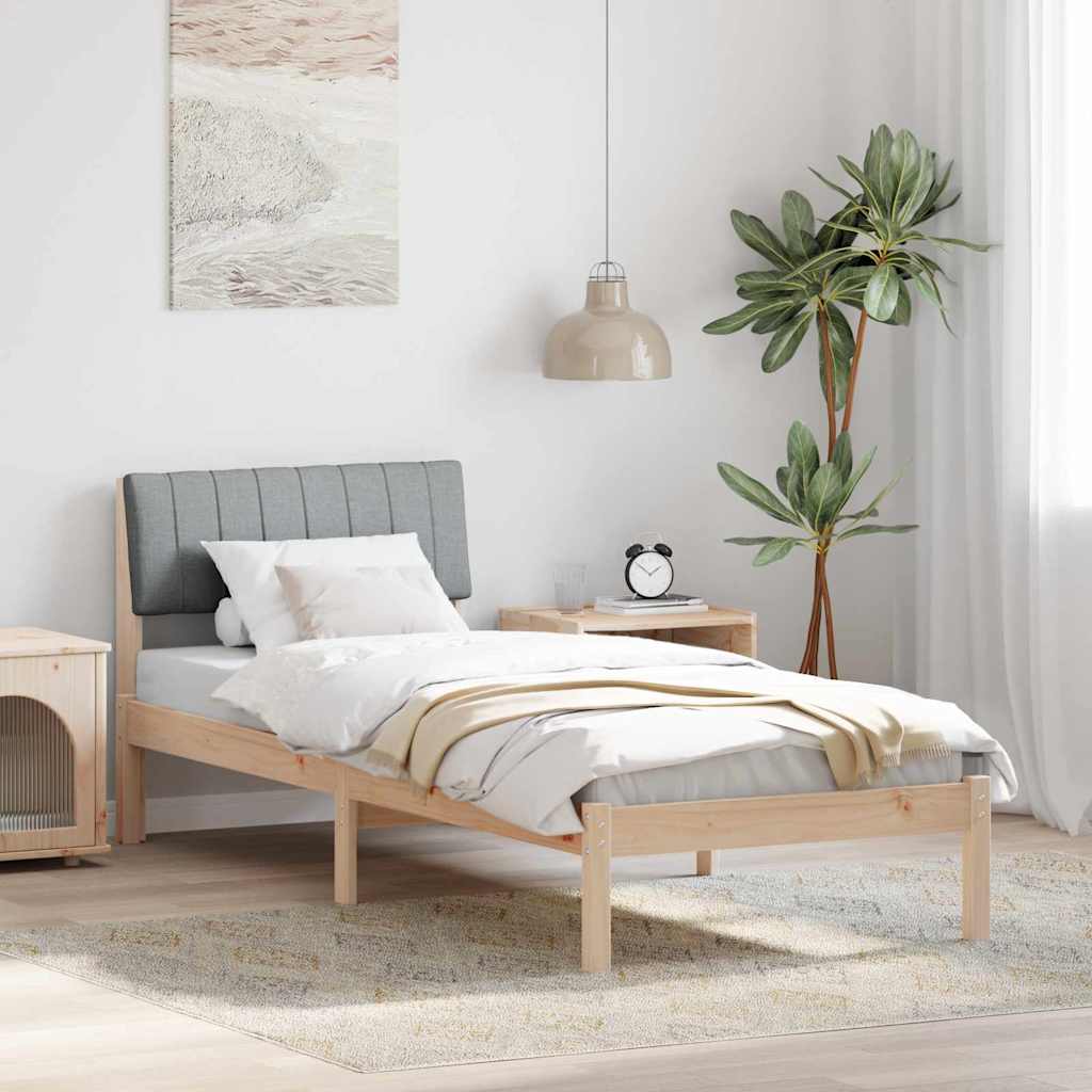 vidaXL Bettgestell Braun und hellgrau 80 x 200 cm Massivholz Kiefer