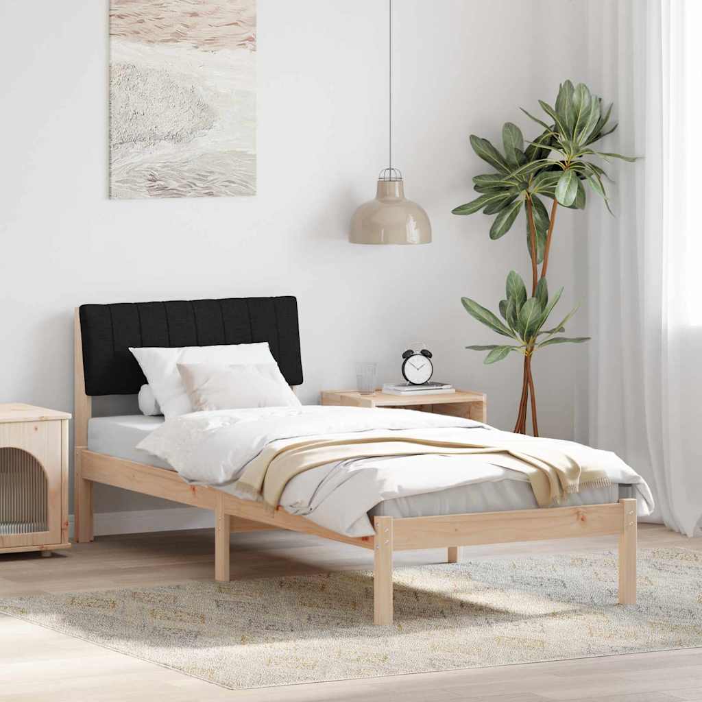 vidaXL Bettgestell Braun und Schwarz 80 x 200 cm Massivholz Kiefer